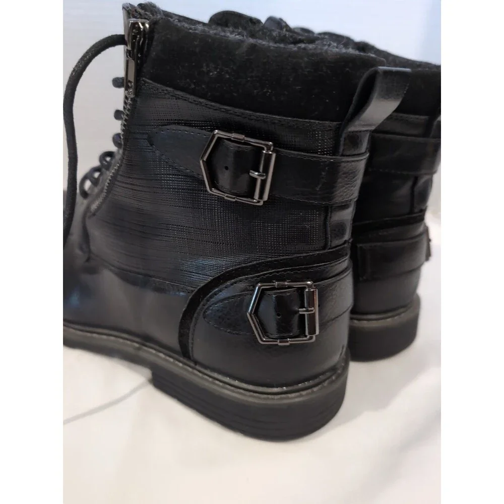 BRUNO MARC MOTORCYCLE BOOTS Size 11 RIDING OXFORD FAUX LEATHER  MEN'S NEW